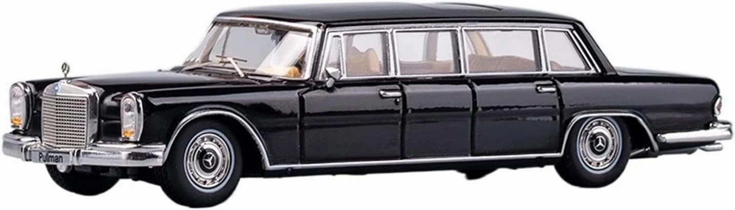 Alloy Resin Car Vehicle Model Fit for Mercedes-Benz Pullman Extended 1 64 Alloy Classic Car Model Collection Adult Toys Crafts Festive Deluxe Gift (Color : Black)