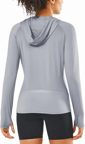 ALLZERO Women's Sun Protection Hoodie UPF 50  Long Sleeve with Back Breathable Mesh for Outdoor Fishing Hiking
