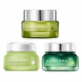 Aloderma Face Cream Set, 3 pieces - Hydrating Cream, Firming Cream, Brightening Cream