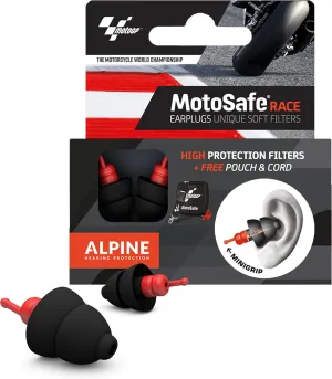 Alpine MotoSafe Race MotoGP™ - Motorcycle Ear Plugs for Wind Noise Reduction - 20dB - Ultra Soft Comfortable Motorcycle Hearing Protection - 1 Pair