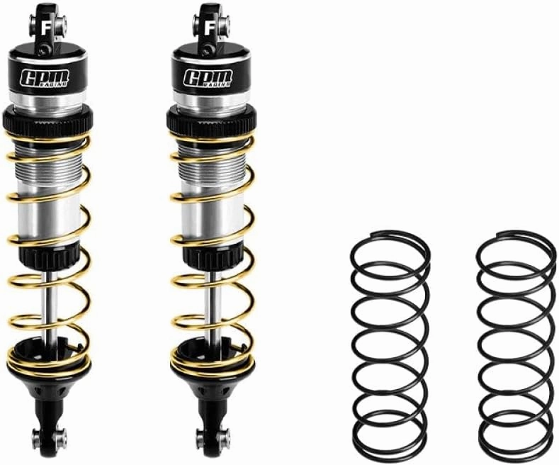 Aluminum 6061-T6 ALLOY FRONT ADJUSTABLE SPRING SHOCK 104MM For Traxxas 1:8 JATO 4X4 VXL BRUSHLESS-90386-4 / JATO 4X4 BRUSHLESS-90154-4 RC Buggy Upgrades - Silver