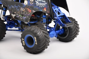 Aluminum 7075 Alloy Rear Adjustable Wheelie Bar for LOSI 1/18 Mini LMT 4X4 Brushed Monster Truck RTR LOS01026 Upgrade Parts - Blue