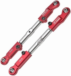 Aluminum 7075-T6   Stainless Steel Front Camber Links for Traxxas 1/8 4WD Sledge Monster Truck 95076-4 Upgrades - Red