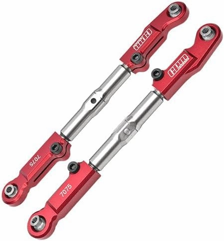 Aluminum 7075-T6   Stainless Steel Front Camber Links for Traxxas 1/8 4WD Sledge Monster Truck 95076-4 Upgrades - Red