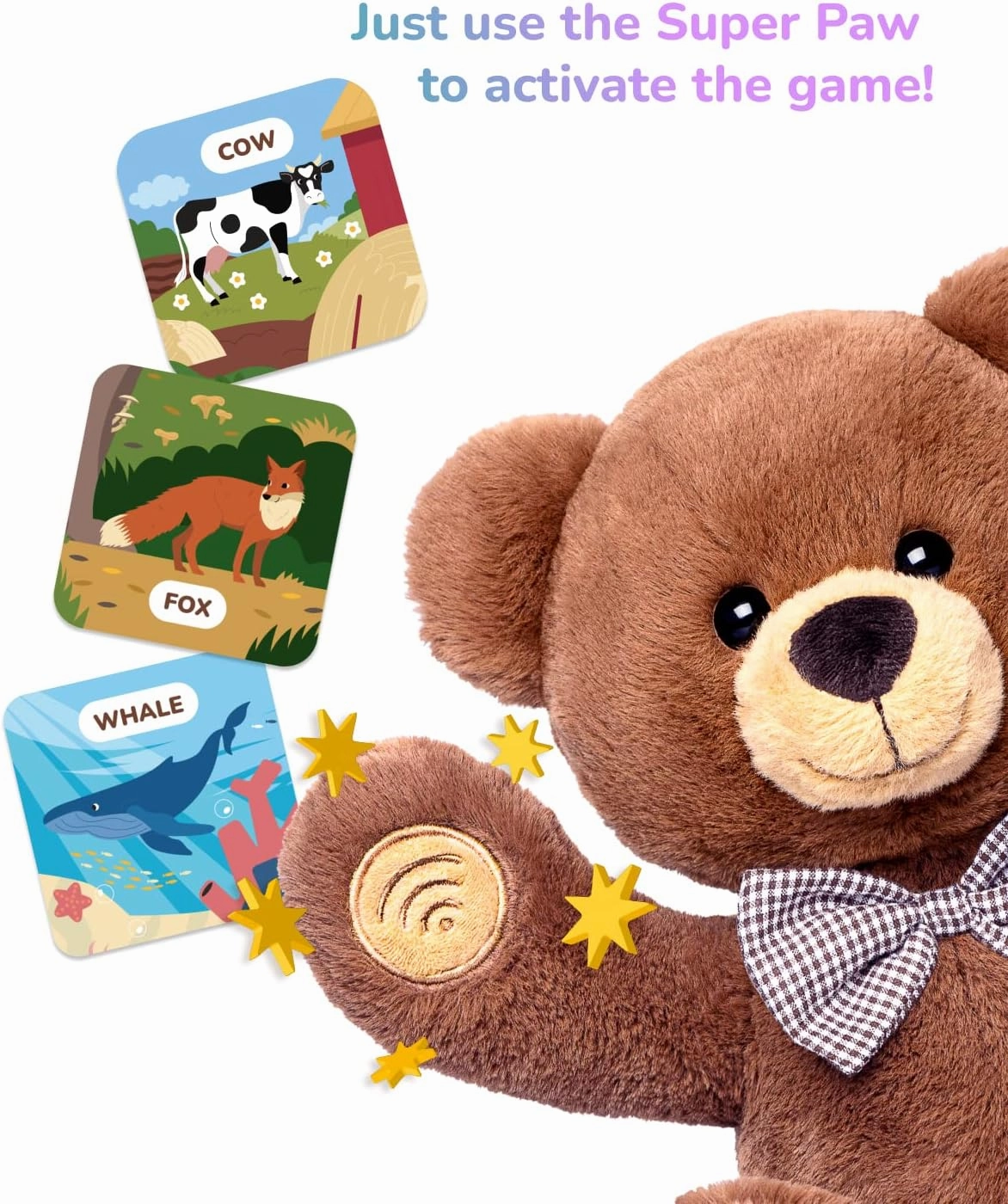 Amazing Animals Card Games for Smart Teddy Bear - Includes Interactive Educational Cards to Develop Speech, Analytical Thinking and Imagination Skills Kids Ages 3 to 5