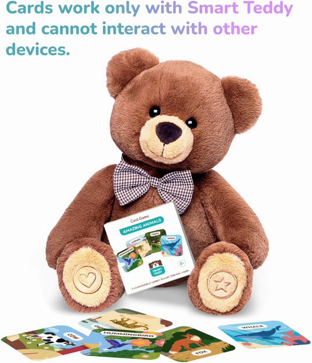 Amazing Animals Card Games for Smart Teddy Bear - Includes Interactive Educational Cards to Develop Speech, Analytical Thinking and Imagination Skills Kids Ages 3 to 5