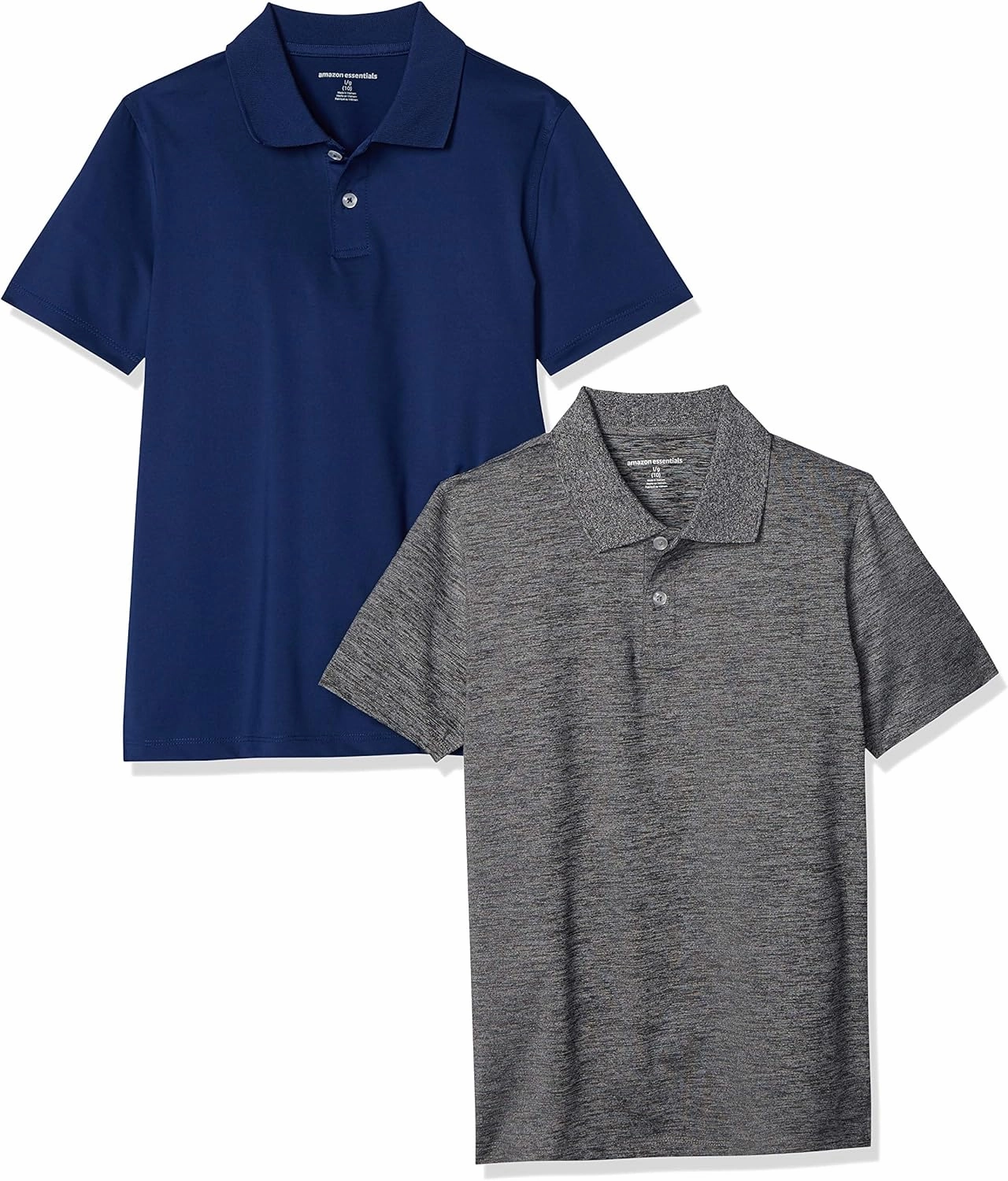 Amazon Essentials Boys and Toddlers' Short-Sleeve Active Performance Polo Shirts, Pack of 2