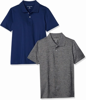 Amazon Essentials Boys and Toddlers' Short-Sleeve Active Performance Polo Shirts, Pack of 2