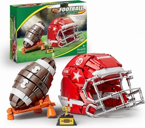American Football Building Set, MOC Football & Helmet Building Block Set for Sports Football Fans and Players, Creative Ideals Gifts Toys for Kid Boys 8  (1038 Pieces)