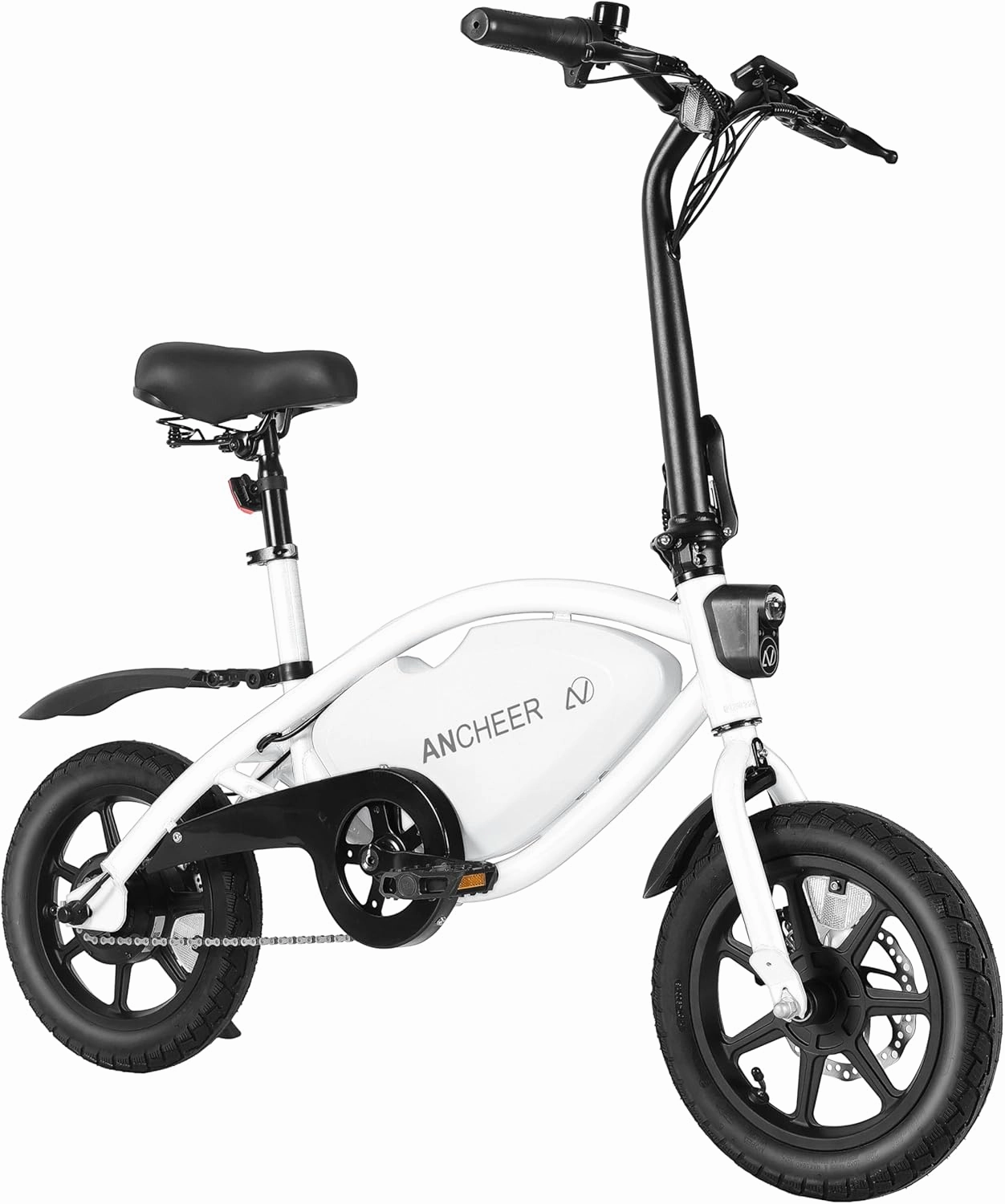 ANCHEER Electric Bike for Adults, 20MPH Folding Ebike with 350W Powerful Motor, 48V 374.4WH Battery, 25  Miles PAS Range, Cruise Control, 14” Compact Electric Mini Bike for Adults and Teens