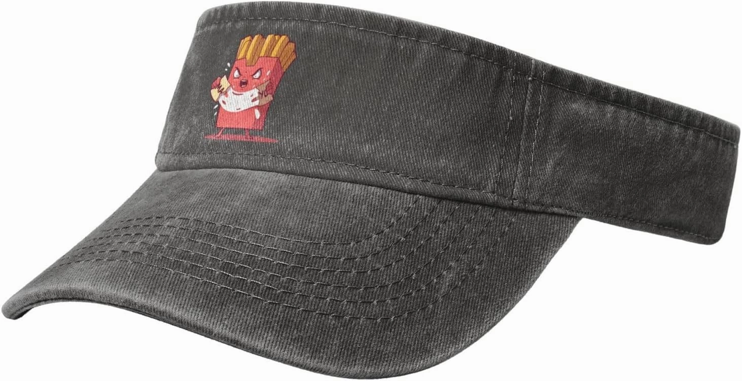 Angry Fries Sun Visor Hats Cotton Baseball Cap for Women Men Adjustable Sun Hat
