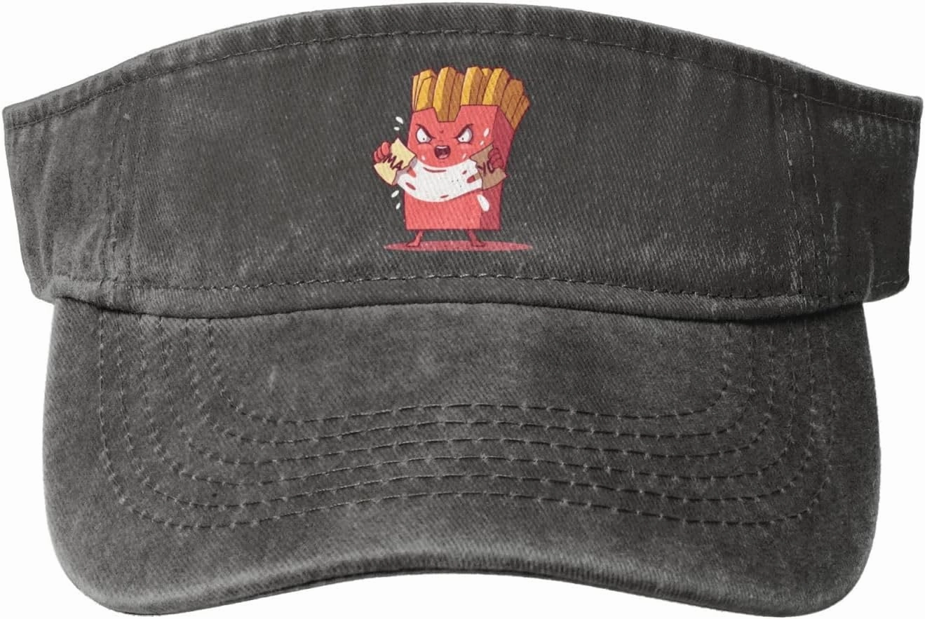 Angry Fries Sun Visor Hats Cotton Baseball Cap for Women Men Adjustable Sun Hat