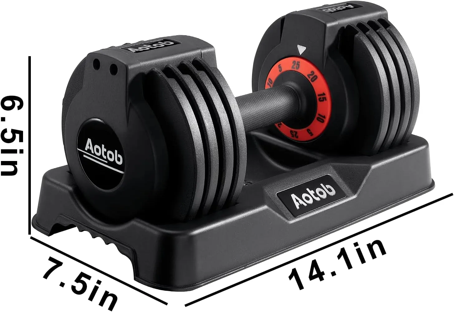 AOTOB 25/55 lbs Dumbbell Set, Anti-Slip Fast Adjust Turning Handle, Adjustable for Men and Women, Pair for Home Gym Exercise