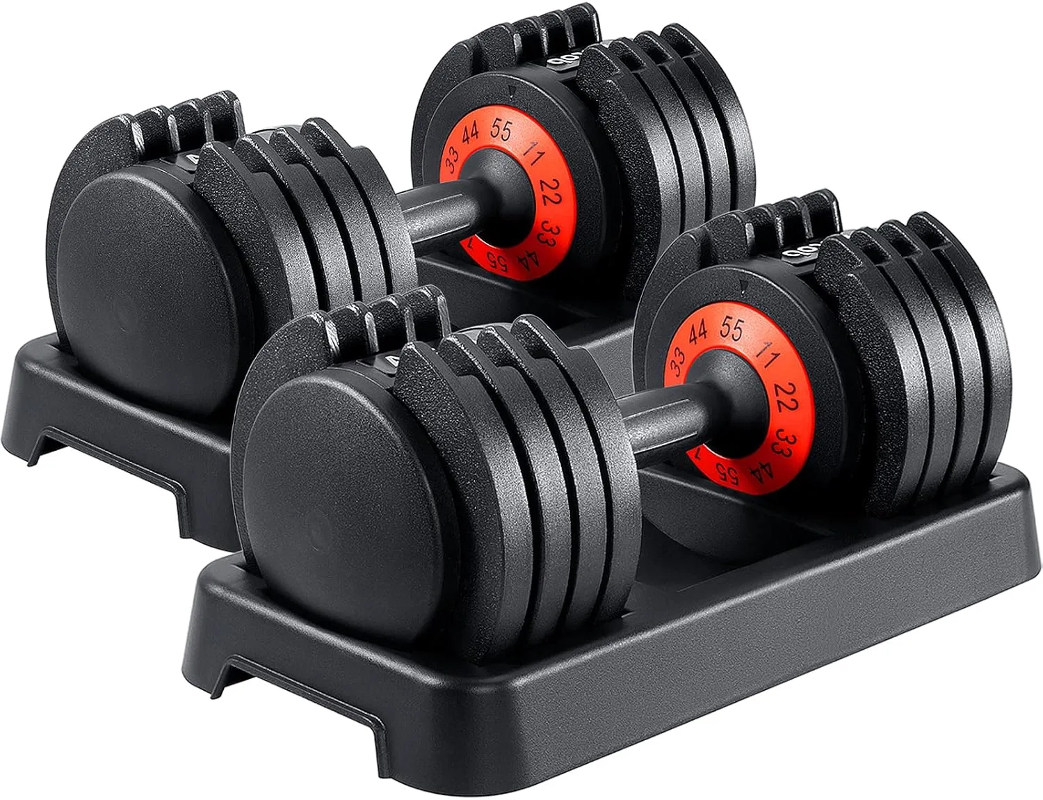 AOTOB 25/55 lbs Dumbbell Set, Anti-Slip Fast Adjust Turning Handle, Adjustable for Men and Women, Pair for Home Gym Exercise