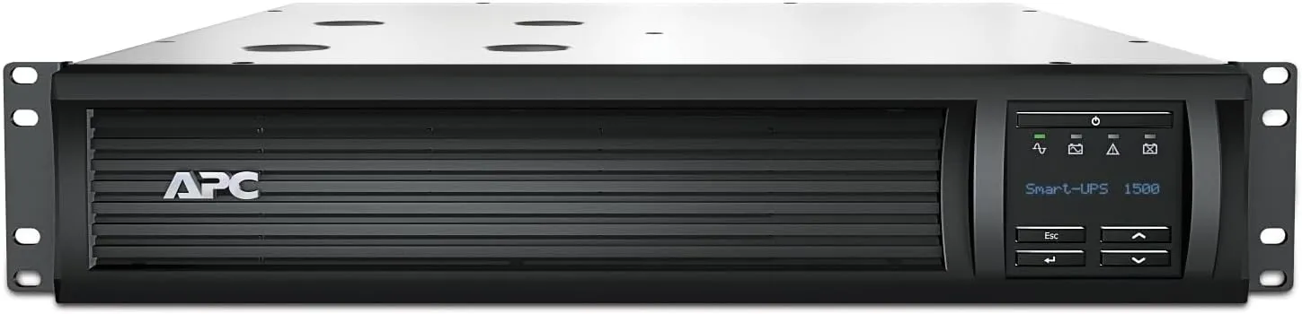 APC 1500VA Smart UPS with SmartConnect and Network Card, SMT1500RM2UCNC, Rackmount 2U, Sinewave UPS Battery Backup, 120V, Line Interactive Uninterruptible Power Supply