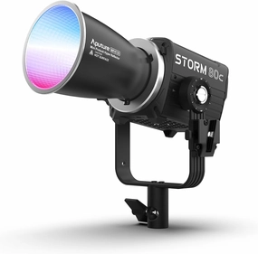 APUTURE Storm 80c Light, 80W Full-Color Compact Point Source Fixture CCT 1,800K-20,000K,CRI 97 , TLCI 98 ,15 Light Effects,APP Control Video Light (Storm 80c)