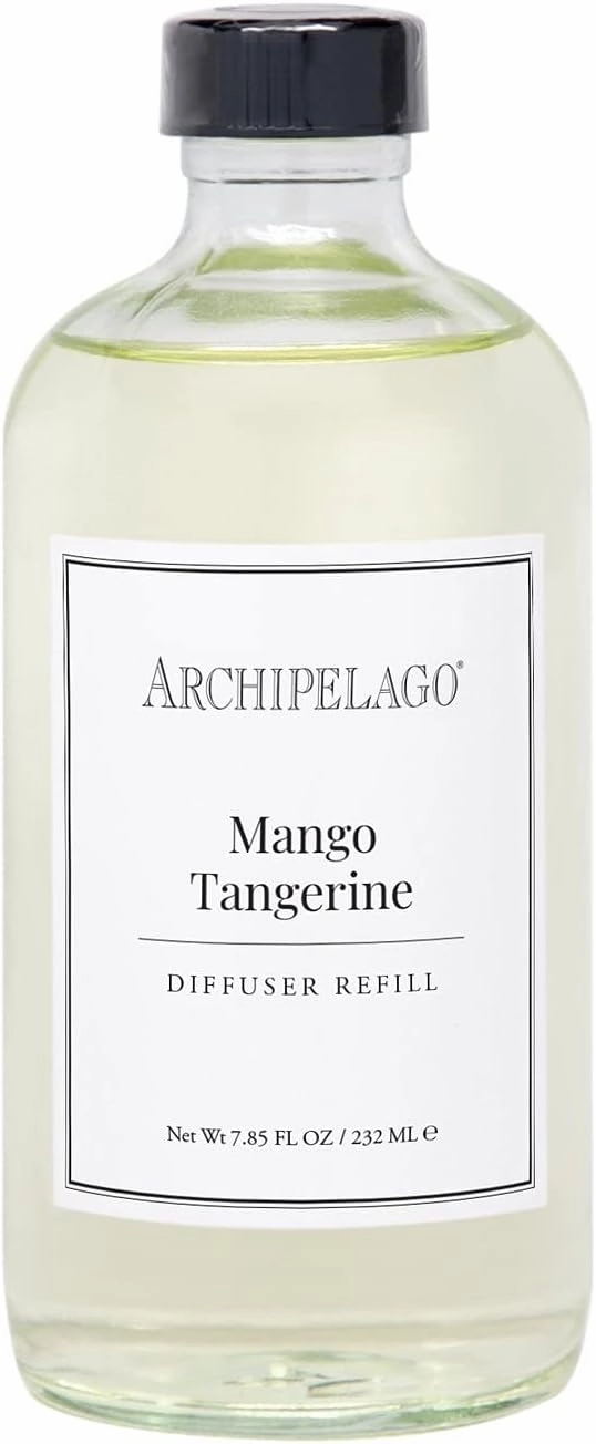 Archipelago Botanicals Mango Tangerine Reed Diffuser Oil Refill, Home Fragrance Oil for Diffuser, Long-Lasting Natural Home Fragrance, Diffuser Oil Scents, 7.85 Fl Oz