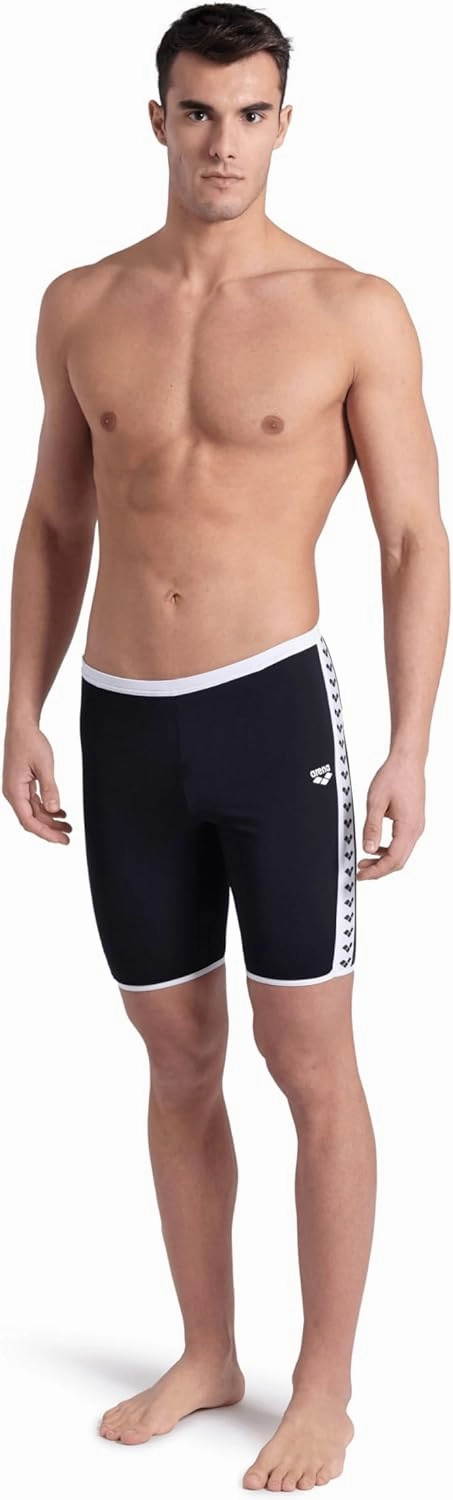 ARENA Men's Icons Solid Swim Jammer MaxLife Athletic Swimwear Professional Training Swimsuit Knee Length Sports Bathing Suit