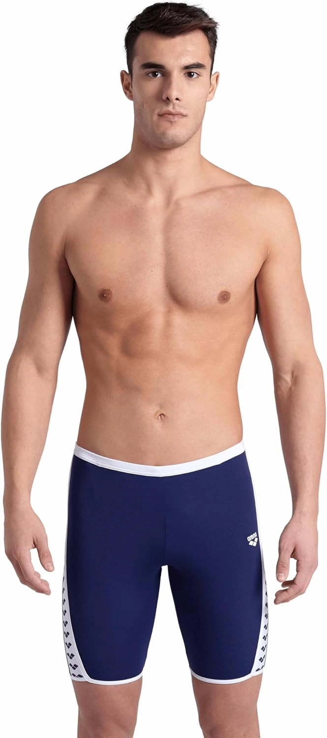 ARENA Men's Icons Solid Swim Jammer MaxLife Athletic Swimwear Professional Training Swimsuit Knee Length Sports Bathing Suit