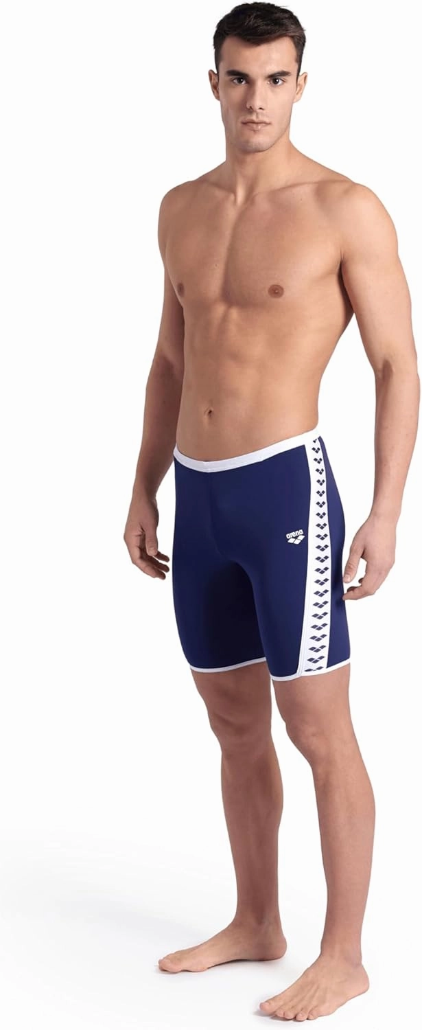 ARENA Men's Icons Solid Swim Jammer MaxLife Athletic Swimwear Professional Training Swimsuit Knee Length Sports Bathing Suit