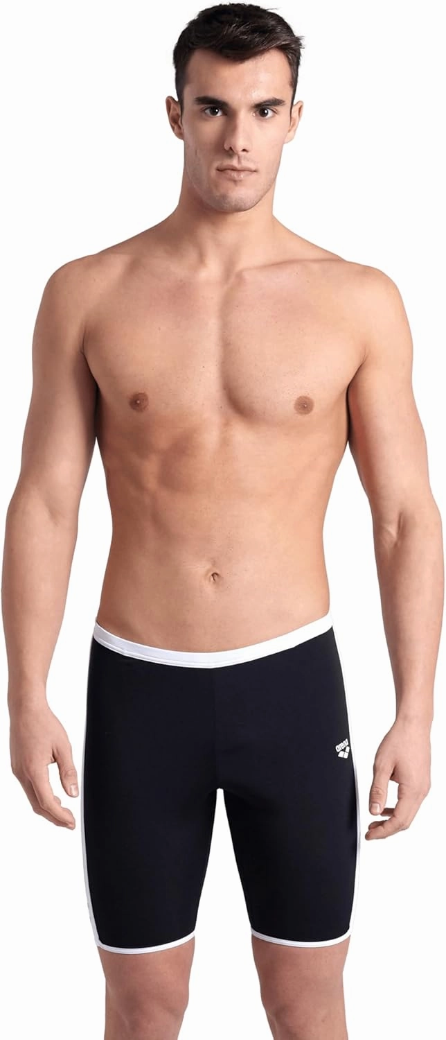 ARENA Men's Icons Solid Swim Jammer MaxLife Athletic Swimwear Professional Training Swimsuit Knee Length Sports Bathing Suit