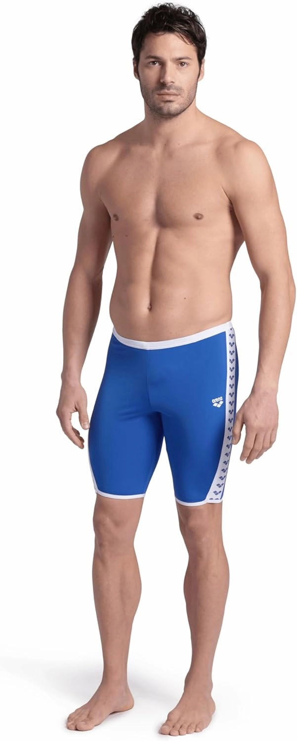 ARENA Men's Icons Solid Swim Jammer MaxLife Athletic Swimwear Professional Training Swimsuit Knee Length Sports Bathing Suit