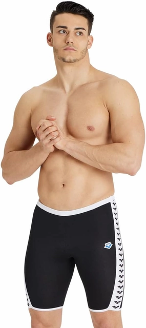 ARENA Men's Icons Solid Swim Jammer MaxLife Athletic Swimwear Professional Training Swimsuit Knee Length Sports Bathing Suit