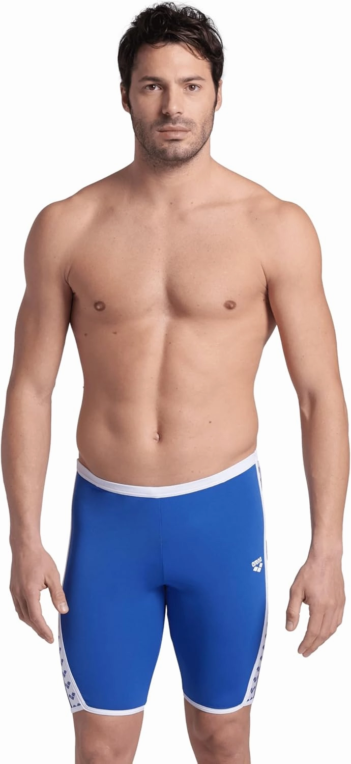 ARENA Men's Icons Solid Swim Jammer MaxLife Athletic Swimwear Professional Training Swimsuit Knee Length Sports Bathing Suit