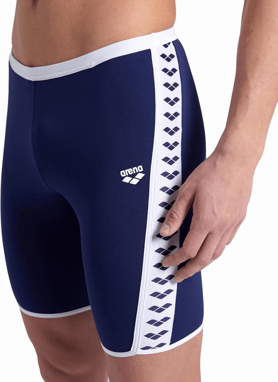 ARENA Men's Icons Solid Swim Jammer MaxLife Athletic Swimwear Professional Training Swimsuit Knee Length Sports Bathing Suit