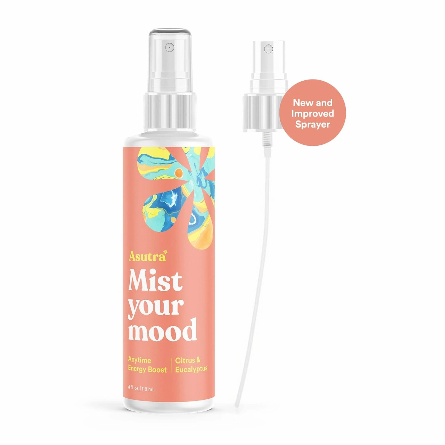 ASUTRA Multi-Use Essential Oil Aromatherapy Spray (Citrus & Eucalyptus), 4 fl oz – Mist for Face, Body, Rooms & Linens – Car, Fabric, and Bathroom Freshener