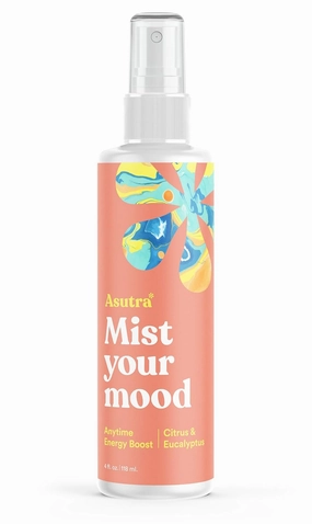 ASUTRA Multi-Use Essential Oil Aromatherapy Spray (Citrus & Eucalyptus), 4 fl oz – Mist for Face, Body, Rooms & Linens – Car, Fabric, and Bathroom Freshener