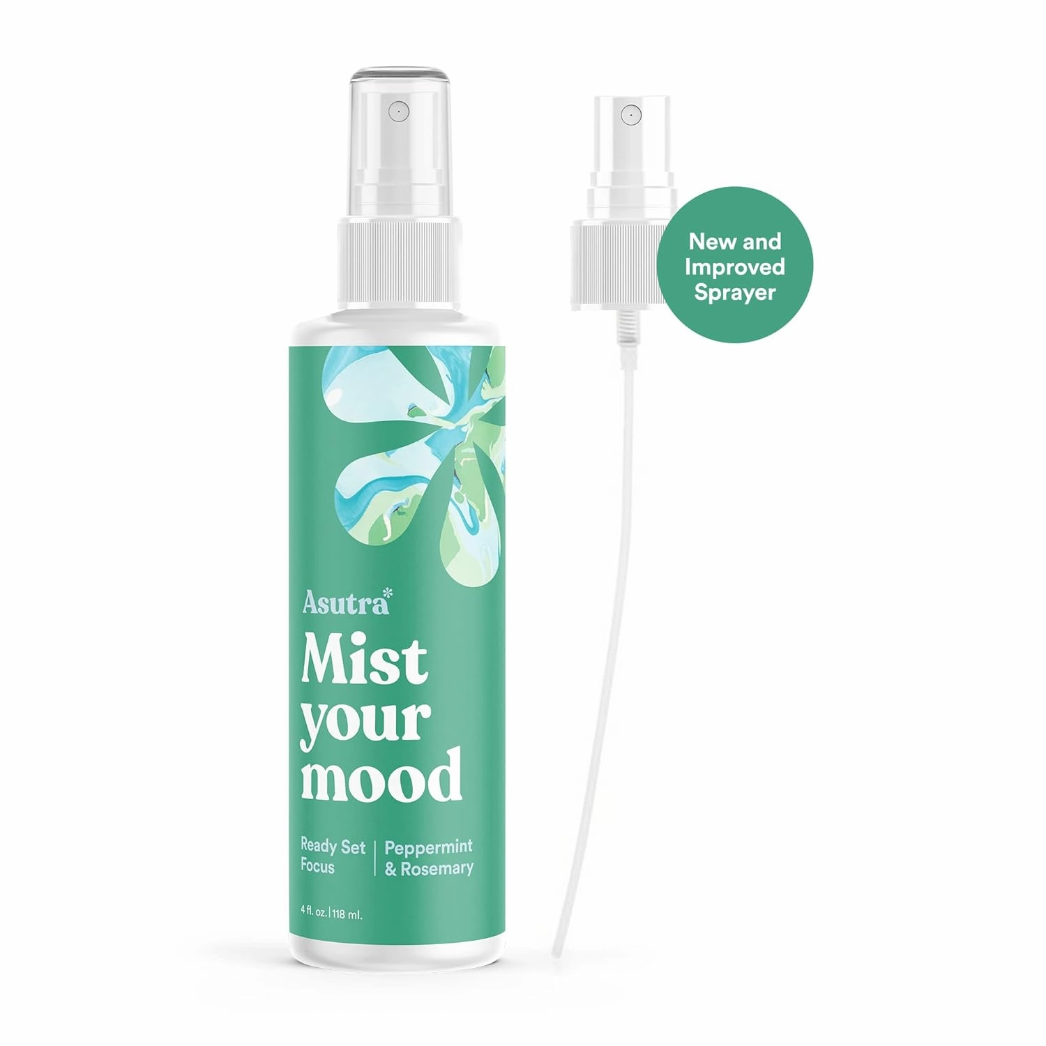 ASUTRA Multi-Use Essential Oil Aromatherapy Spray (Peppermint & Rosemary), 4 fl oz – Mist for Face, Body, Rooms & Linens – Car, Fabric, and Bathroom Freshener