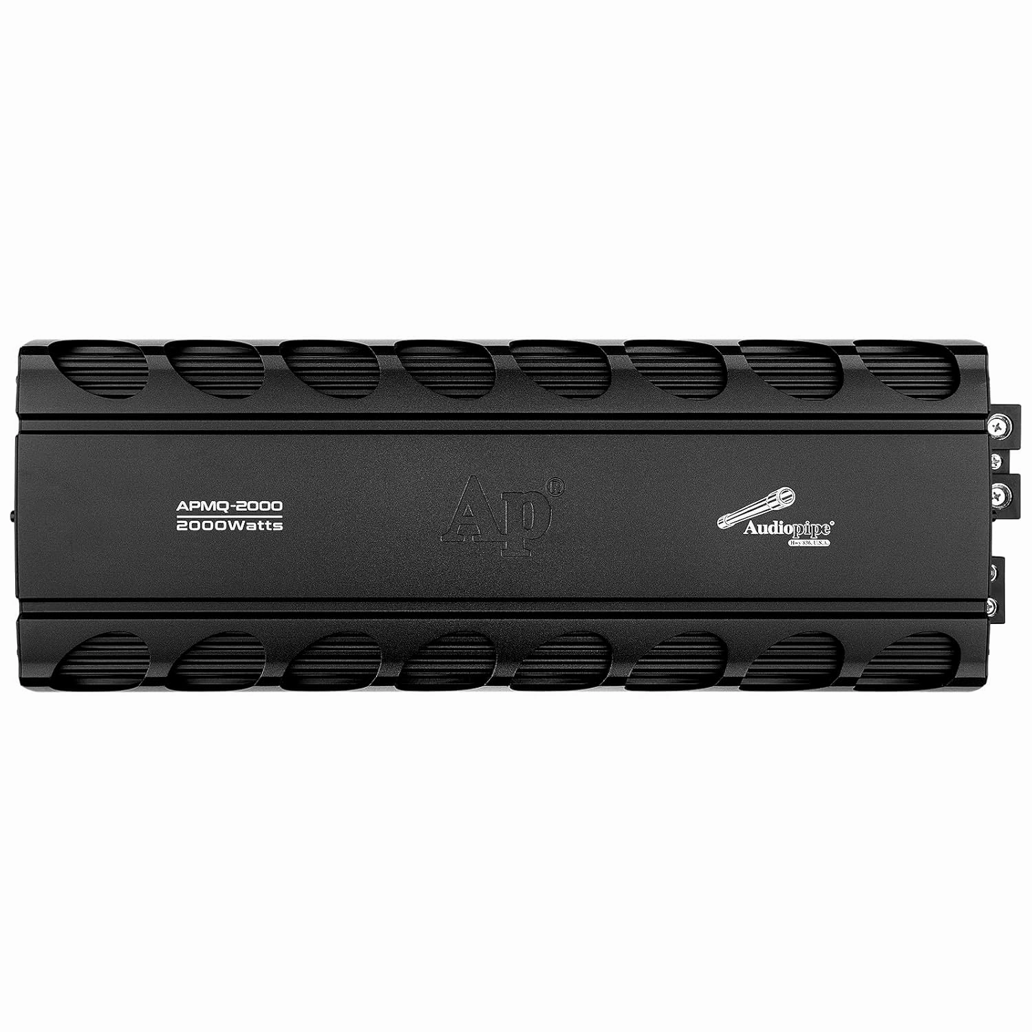 Audiopipe Mini Class D Mono Mosfet Power Amplifier (APMQ-2000), High Performance, 2000W, Compact Design, MOSFET Circuitry, Subsonic Filter, Low-Pass Filter, Reliable Protection, Remote Bass Knob