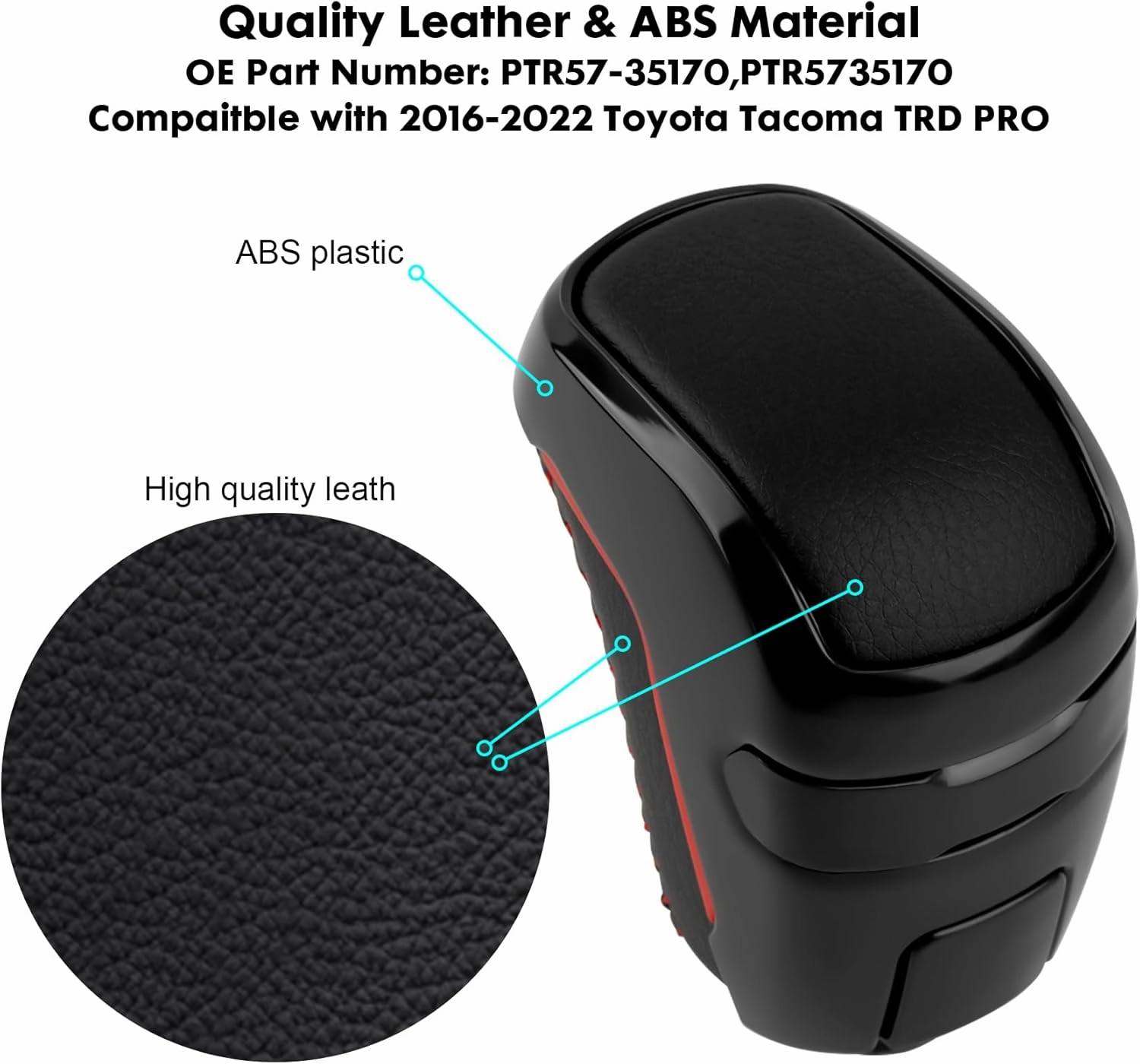 Automatic Gear Shift Knob Shifter Knob Handle Compatible with Toyota Tacoma TRD Pro 2.7L L4 3.5L V6 PTR57-35170 PTR5735170