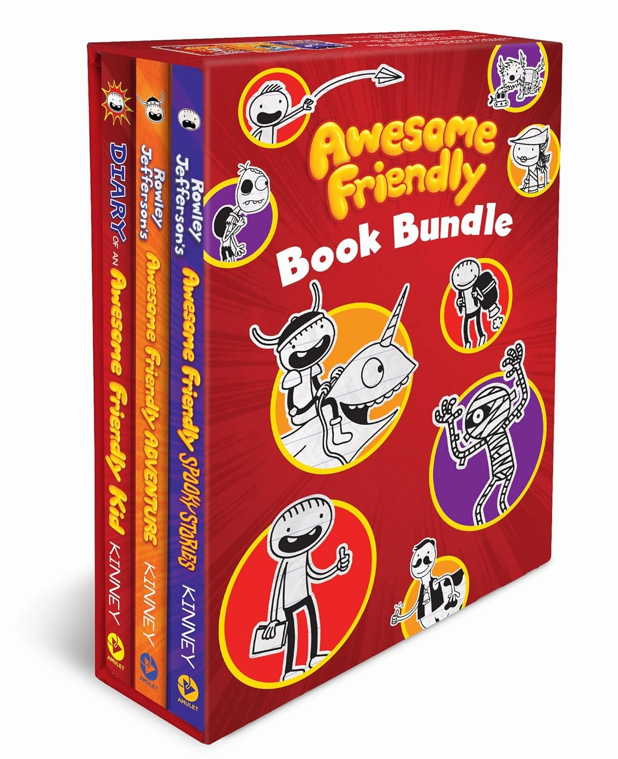 Awesome Friendly 3-Book Hardcover Gift Set: Diary of an Awesome Friendly Kid, Rowley Jefferson’s Awesome Friendly Adventure, and Rowley Jefferson’s ... Stories (The Awesome Friendly Kid Series) Hardcover – March 29, 2022