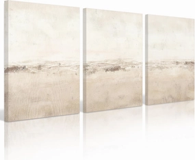 Baccone Beige Abstract Wall Art Set of 3 Neutral Canvas Wall Art Prints Boho Abstract Picture Modern Abstract Art Wall Decor Minimalist Artwork for Living Room Beroom Decor 12x16 Inch Wrapped Canvas
