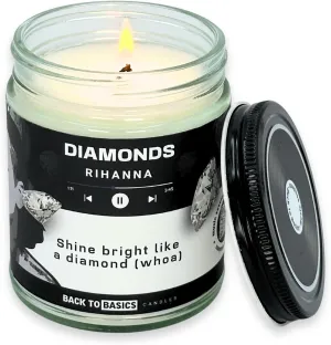 Back to Basics Candles | Diamonds - 9oz Soy Wax Lavender Scented Candle for Home Decor, Birthday Gifts for Women, Men, Best Friend | Relaxing Aromatherapy Made in USA
