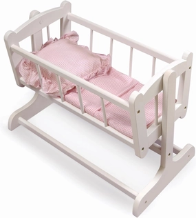 Badger Basket Heirloom Doll Bed with Blanket | Fits 18-20 Inch Dolls | Classic Design for Imaginative Play