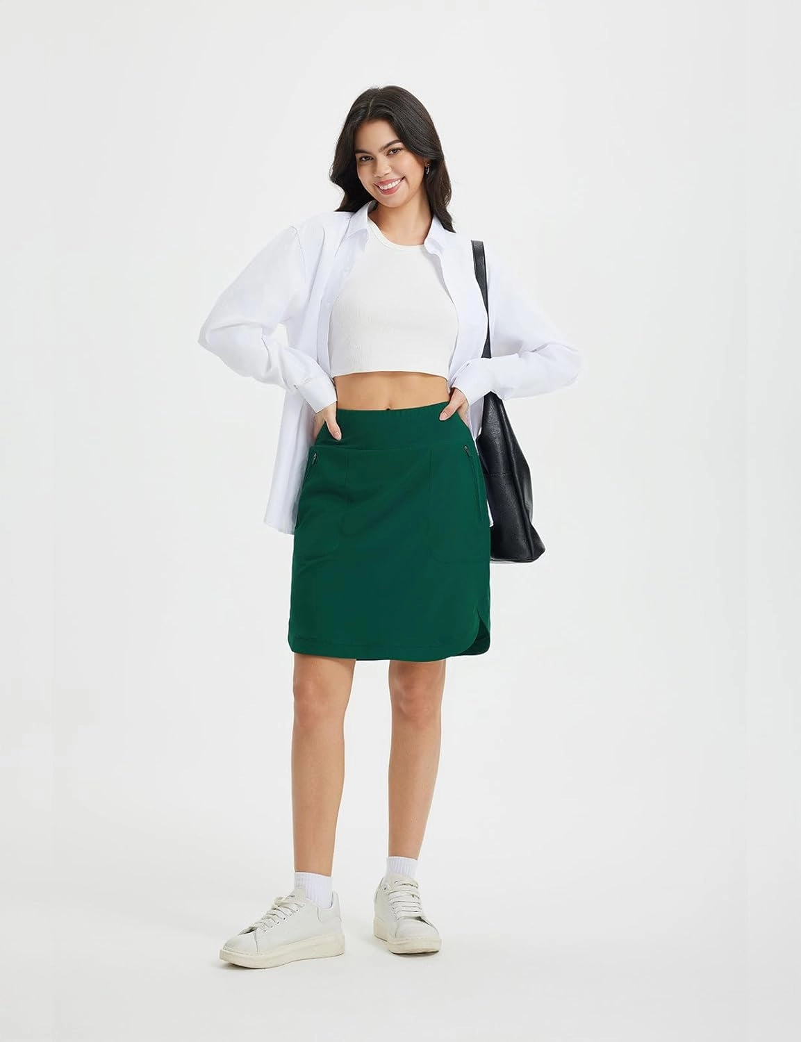 baleaf Skorts for Women 20" Golf Athletic Tennis Skirts Knee Length Pickleball Hiking Casual Skort Zipper Pockets UPF50 