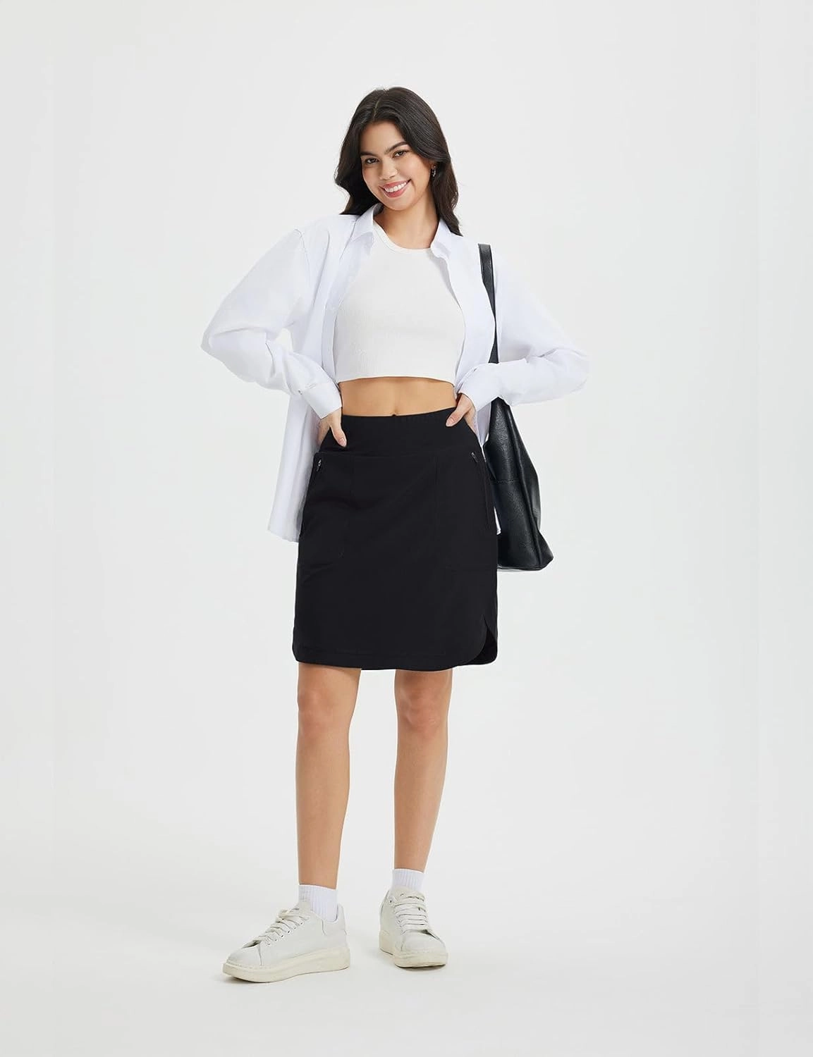 baleaf Skorts for Women 20" Golf Athletic Tennis Skirts Knee Length Pickleball Hiking Casual Skort Zipper Pockets UPF50 