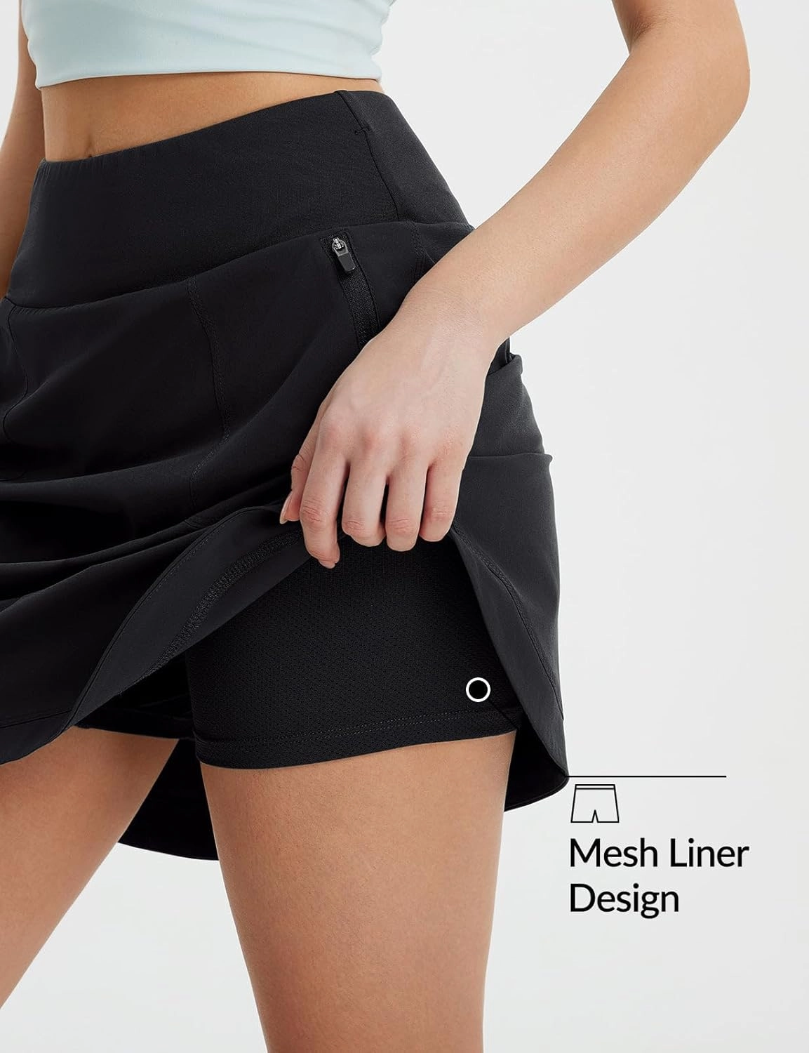 baleaf Skorts for Women 20" Golf Athletic Tennis Skirts Knee Length Pickleball Hiking Casual Skort Zipper Pockets UPF50 