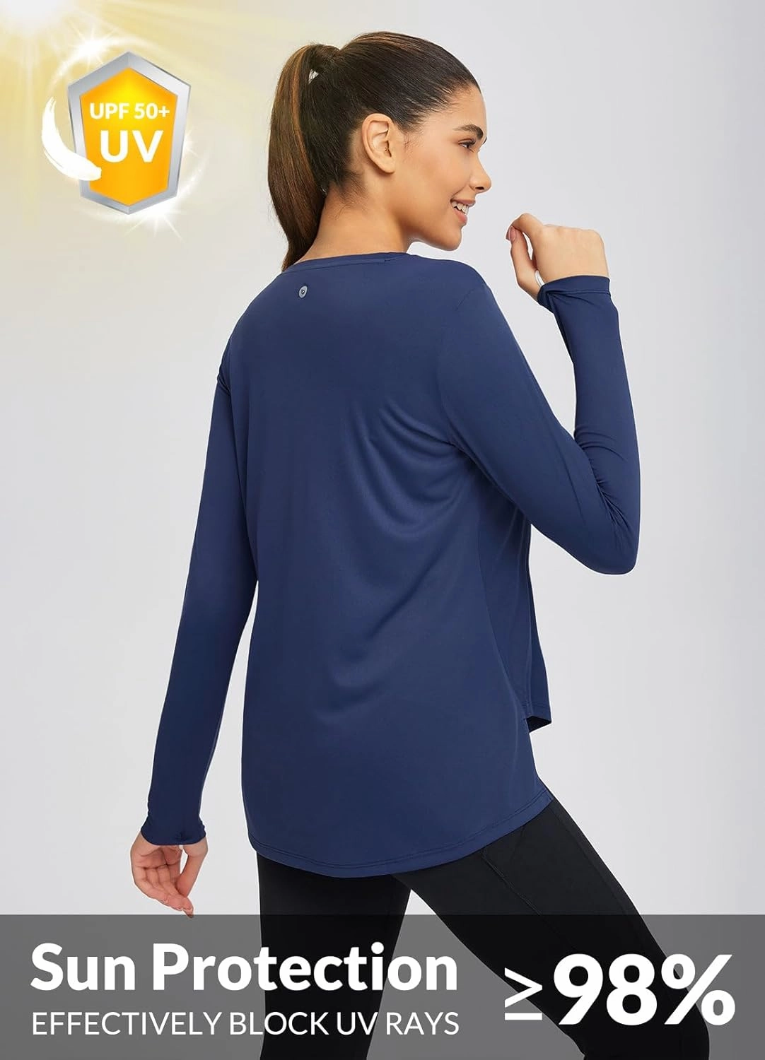 baleaf Women's UPF 50  Sun Shirts Flowy Swing Tunic Tops Long Sleeve UV Protection Hiking Outdoor Workout S-3XL Plus Size