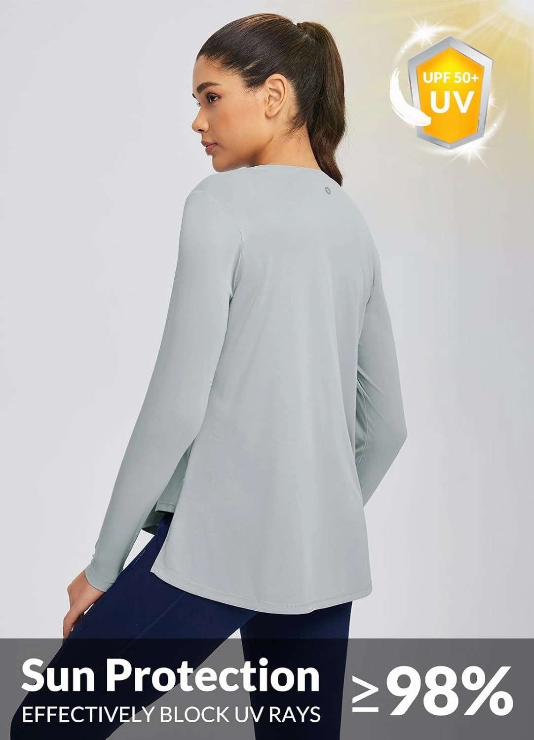 baleaf Women's UPF 50  Sun Shirts Flowy Swing Tunic Tops Long Sleeve UV Protection Hiking Outdoor Workout S-3XL Plus Size