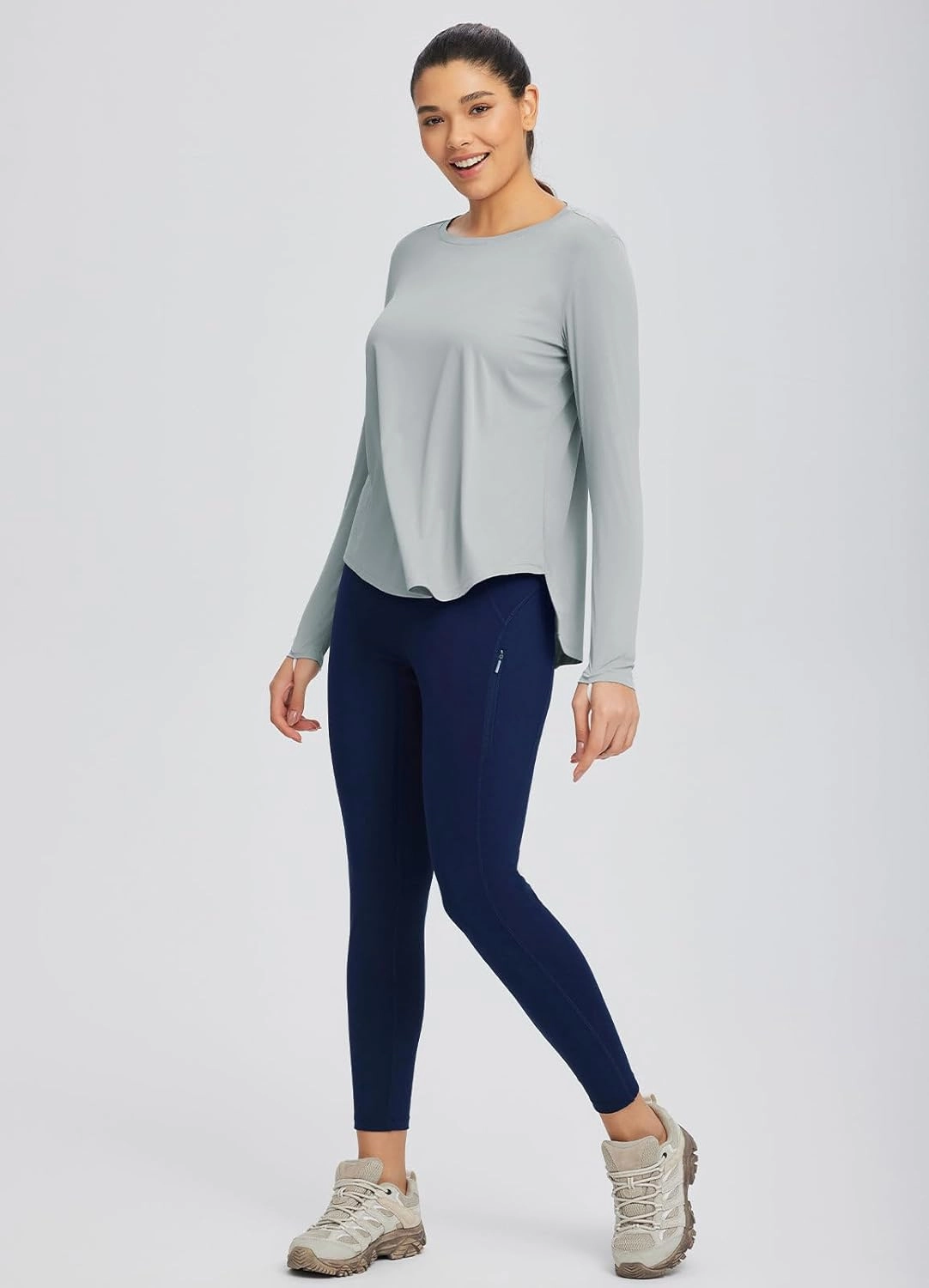 baleaf Women's UPF 50  Sun Shirts Flowy Swing Tunic Tops Long Sleeve UV Protection Hiking Outdoor Workout S-3XL Plus Size