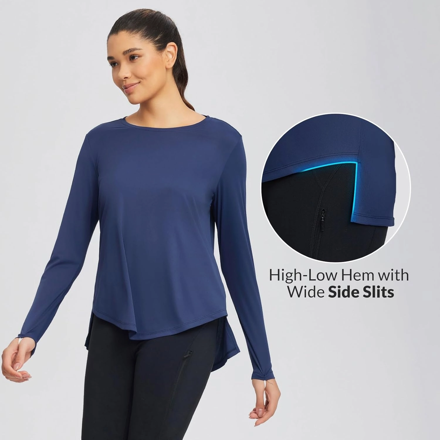 baleaf Women's UPF 50  Sun Shirts Flowy Swing Tunic Tops Long Sleeve UV Protection Hiking Outdoor Workout S-3XL Plus Size
