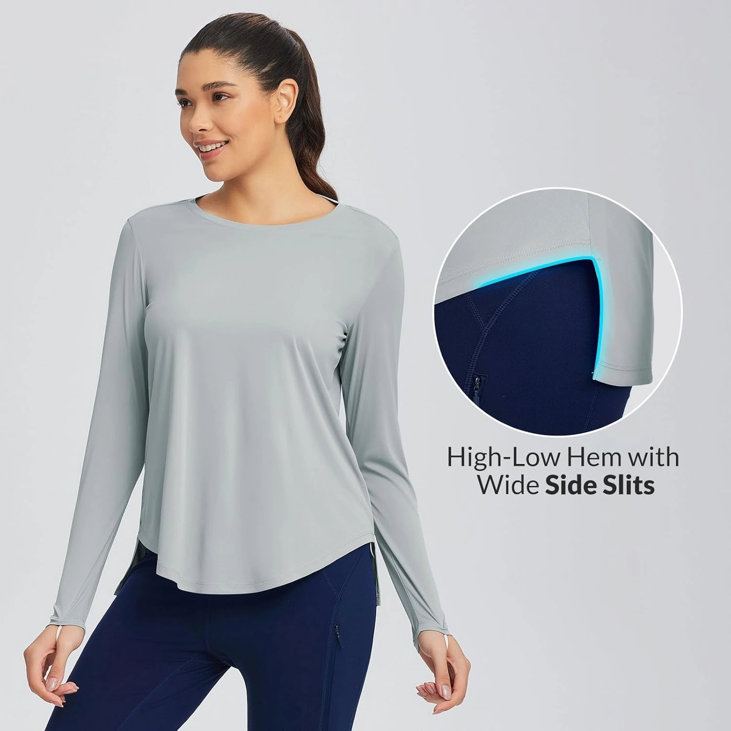 baleaf Women's UPF 50  Sun Shirts Flowy Swing Tunic Tops Long Sleeve UV Protection Hiking Outdoor Workout S-3XL Plus Size