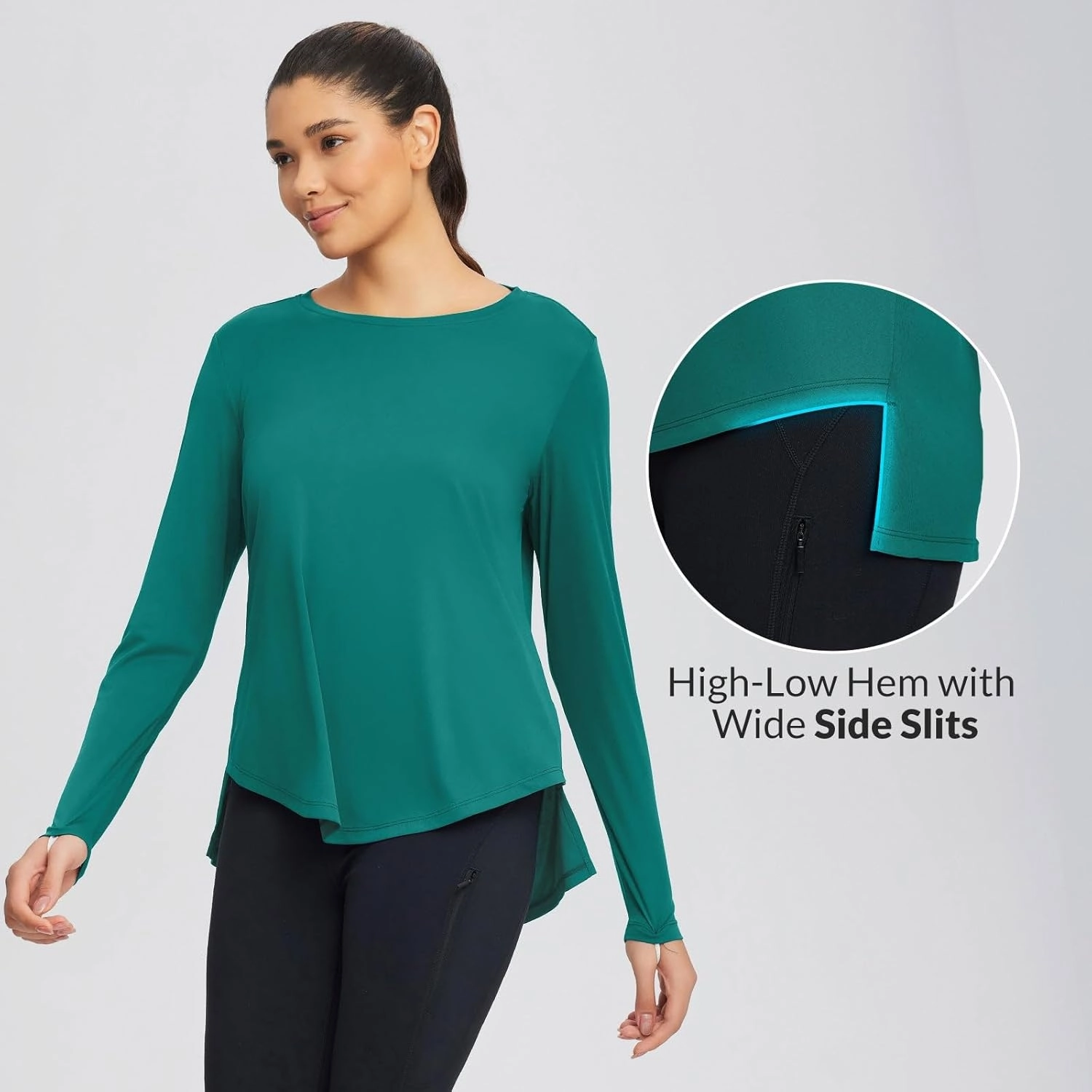 baleaf Women's UPF 50  Sun Shirts Flowy Swing Tunic Tops Long Sleeve UV Protection Hiking Outdoor Workout S-3XL Plus Size