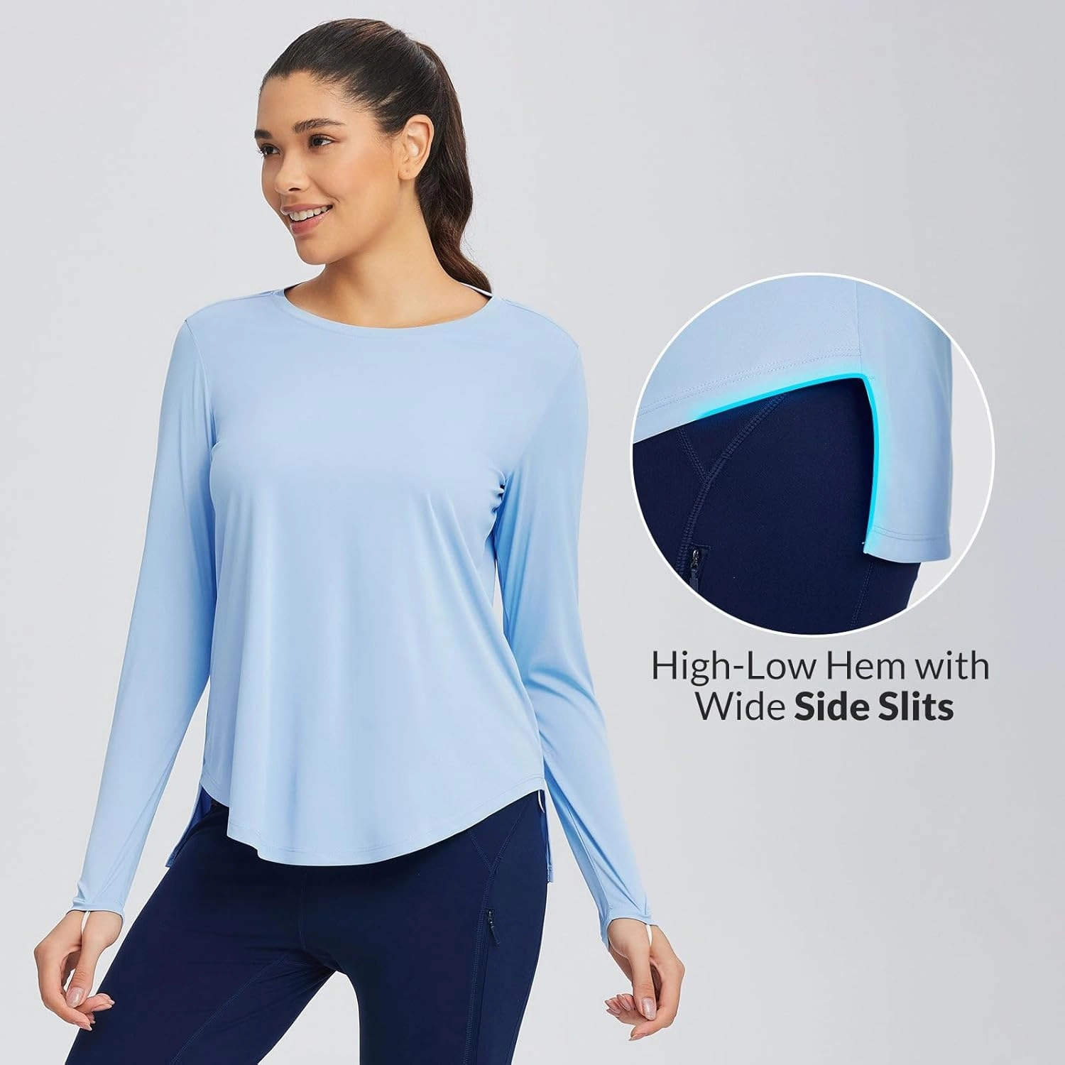 baleaf Women's UPF 50  Sun Shirts Flowy Swing Tunic Tops Long Sleeve UV Protection Hiking Outdoor Workout S-3XL Plus Size