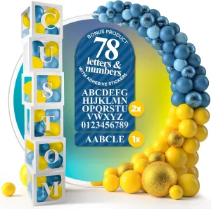 Balloon Boxes with Letters – 6 White Baby Shower Balloon Boxes, Baby Shower Boxes with Letters, Large Baby Blocks for Baby Shower, Baby Boy Boxes, Baby Box Letters, Gender Reveal & Party Decorations