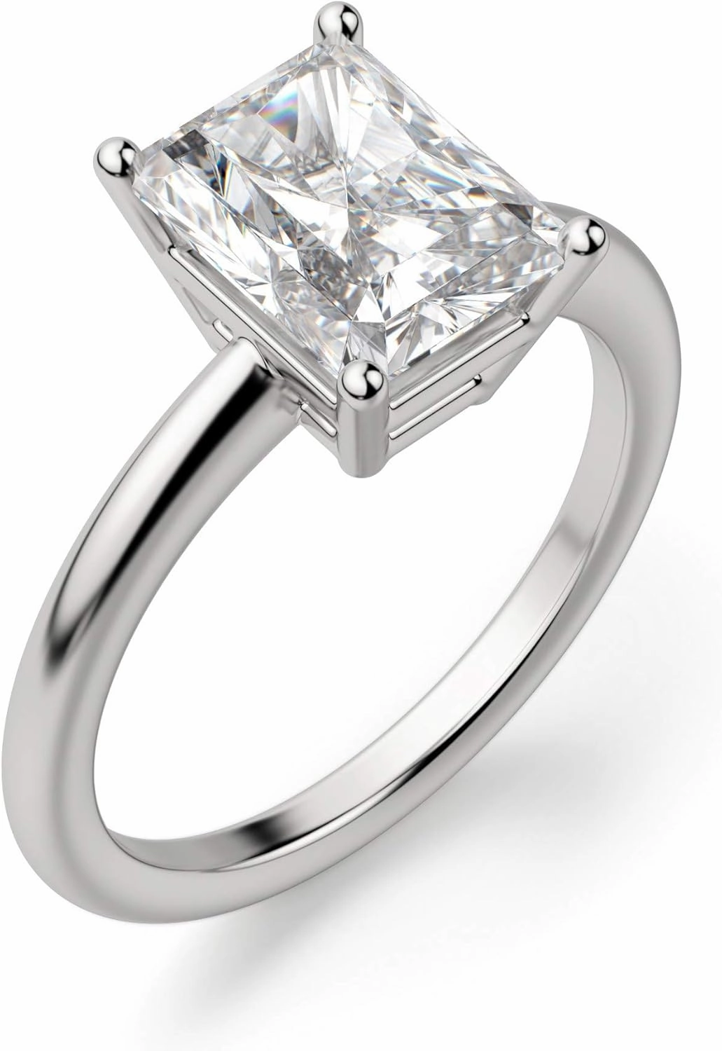 Basket Set Classic Engagement Ring, Radiant Cut 3.00CT, VVS1 Clarity, Colorless Moissanite Ring, 925 Sterling Silver, Promise Ring, Wedding Ring, Perfact for Gift Or As You Want